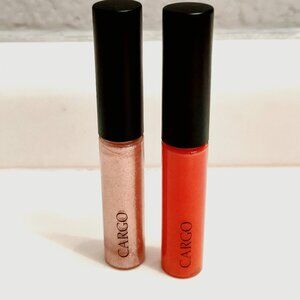NEW 2 CARGO LIP GLOSSES, SHADES, RIO + SAHARA